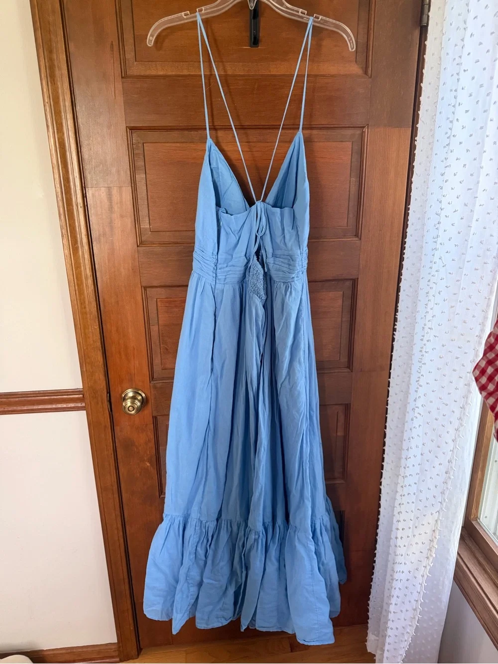 ABERCROMBIE & FITCH BRA FREE FLOWY TIE BACK MAXI DRESS